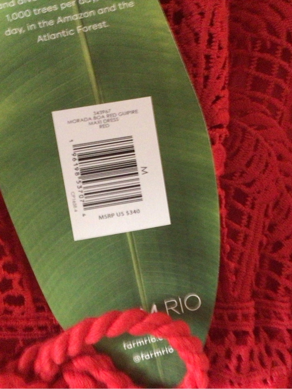 FARM Rio Red Crochet Maxi Dress - Picture 4 of 8